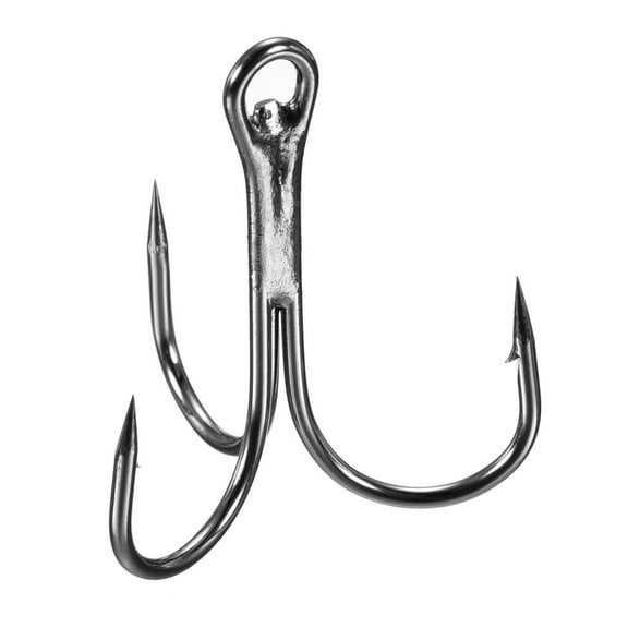 Uxcell 1/0# Fishing Treble Hooks, 3X Strong Treble Fish Hook High Carbon Steel Fishing Hooks for Saltwater, Black 10Pcs