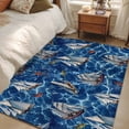 thumbnail image 4 of 4'x6' Area Rugs, Coastal Boat Ocean Indoor Outdoor Area Rug for Living Room Bedroom, Coastal Sea Waves Summer Washable Bathroom Rugs Kitchen Floor Carpet Mats Home Decor Aesthetic, 4 of 8