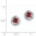 thumbnail image 2 of 925 Sterling Silver Rhodium Diamond & Glass Filled Ruby Circle Post (9x9mm) Earrings, 2 of 2