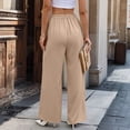 thumbnail image 5 of Women Asymmetrical Dressy Pant High Waisted Plain Loose Fit Wide Leg Pants Business Casual Work Trousers Suit Trousers Solid Color Loose Womens Pants 2026 Khaki XL, 5 of 5
