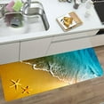 thumbnail image 3 of Bath Rugs Sponge Foam Absorbent Soft for Bathroom and Kitchen (47x18 inches), Flannel Mat Non Slip Bright 3D Print for Bedside and Living Room(Starfish Beach), 3 of 6