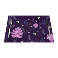 thumbnail image 1 of YFYANG Washable Heat-Resistant Placemats, 70% PVC/30% Polyester, Purple Leaf Pattern Kitchen Table Mat, 12" x 18" 4 Pcs, 1 of 6