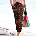 thumbnail image 2 of Women's Wide Leg Pants Print Harem Trousers Slip On Trousers Boho Beach Trousers Lightweight Casual Loose Trousers With Pockets Stretch Dress Casual Flowy Palazzo Pants Women, 2 of 7