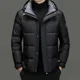 thumbnail image 3 of Chaqueta corta con capucha y plumón, chaquetas ligeras y acolchadas, ropa de invierno de diseñador con relleno de plumón de pato para hombre, abrigo acolchado para el frío para hombre, 3 of 5