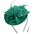 thumbnail image 2 of Fgnfyis Winter Hats for Women Fascinators Hats for Women Tea Party Attire Headband Hat with Feathers Green, 2 of 2