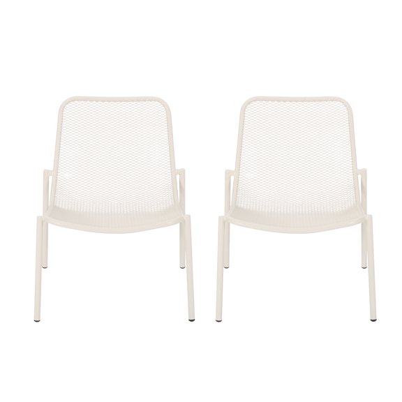 Sajan Outdoor Modern Dining Chair, Set of 2, Matte White