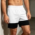 thumbnail image 6 of asjyhkr Basketball Shorts Mens Workout Activewear Elastic Waist Breathable Color Blocked Relaxed Gym Shorts(X-Large,White), 6 of 7