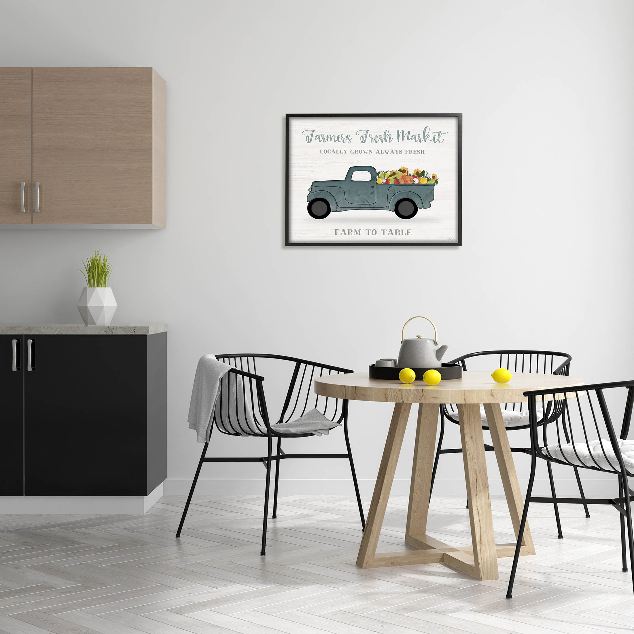 Stupell Industries Farmers Fresh Market Truck Graphic Art Black Framed Art Print Wall Art, Design by Natalie Carpentieri
