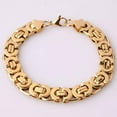 thumbnail image 2 of QQTDFG Fashion Women Men Chain Flat Byzantine Stainless Steel Bracelet Bangle 8.66"11mm-default, 2 of 6