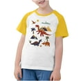 thumbnail image 5 of vokkrv Girls Boys Short Sleeve Cartoon Print T Shirts Kids Summer Tops Crewneck Tees 3-14 Years Yellow 4 Years, 5 of 6