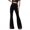 Black, variant on BAETEUY Women Flared Pants with Elastic High Waist - Solid Color Wide Leg Trousers