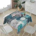 thumbnail image 6 of Teal Grey Table Cloth Waterproof Tablecloths, Abstract Art Oil Painting Modern Geometric Tablecloth Dining Table Cover for Kitchen Party Tabletop Outdoor, Square Tablecloth 54x54 Inch, 6 of 9