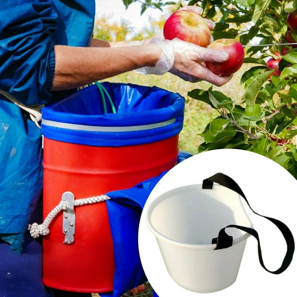 Cesta para recoger frutas, herramienta de jardinería, soporte ligero, organizador versátil, contenedor de almacenamiento con correa ajustable para