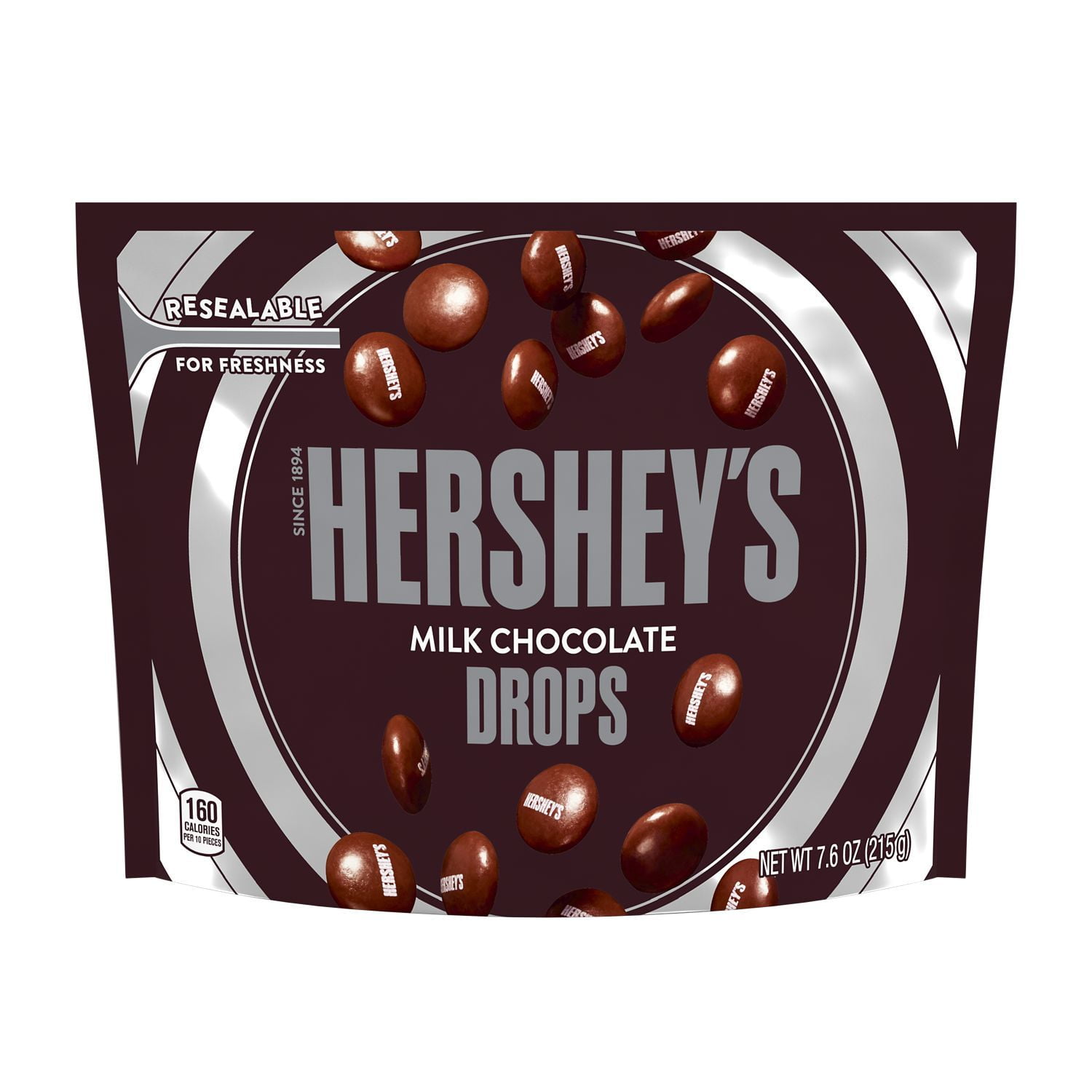 (2 pack) Hershey's, Milk Chocolate Drops Candy, 7.6 oz, Resealable Bag