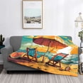 thumbnail image 2 of Balery Vintage Beach Sunset Manta de Franela con Dibujo, Lujo Ultra Suave y Cálido, Antipelusa y Resistente a las Arrugas para Cama, Sofá, Camping -60"x50", 2 of 6