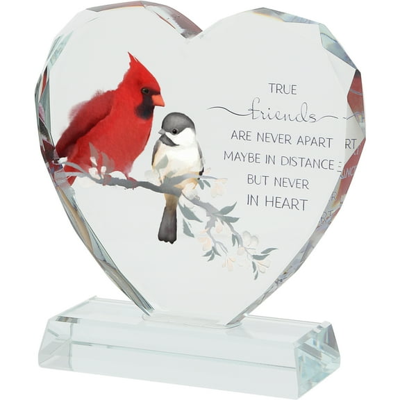 Pavilion Gift Company - True Friends - 4" Crystal Heart Plaque