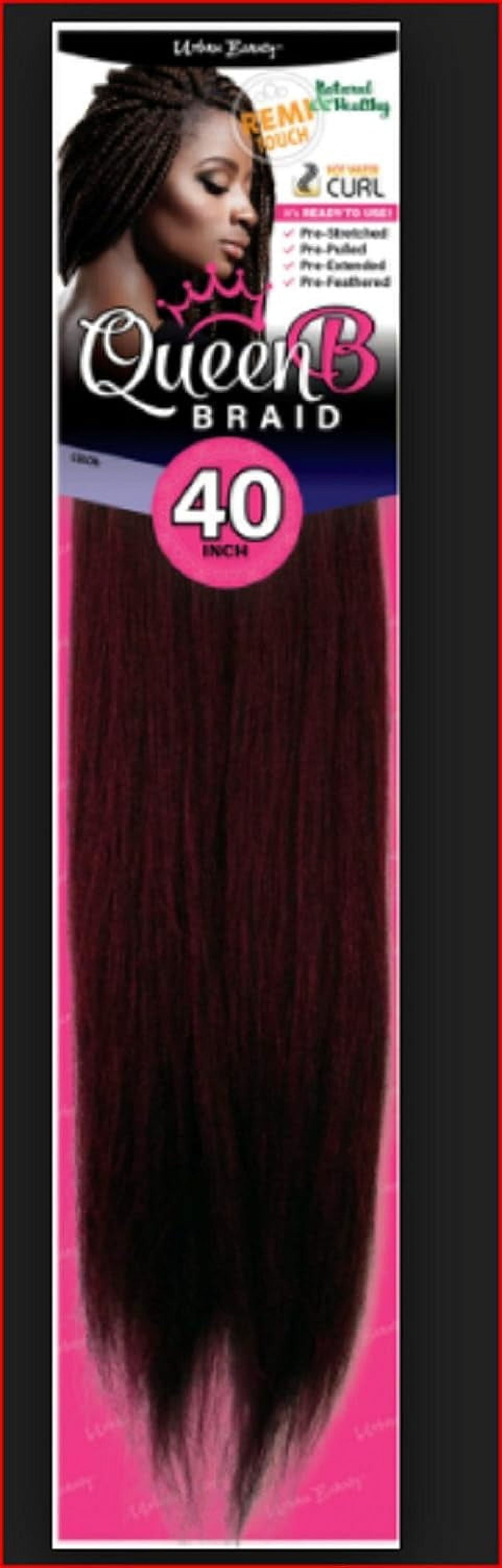 Urban Beauty Queen B Pre-Stretched Braiding Hair 4X Pack, 40 Inch, #1B