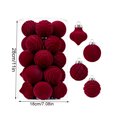 thumbnail image 2 of 25Pcs Velvet Shatterproof Christmas Ball Ornaments Set, Burgundy Textured Christmas Tree Decorations, Flocked Vintage Decorative Hanging Ornaments for Xmas Tree Holiday Winter Decor, 2 of 6