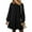 Black, variant on Fall Dresses for Women Winter Long Sleeve Crewneck Oversized Casual Pullover Patchwork Sweatshirt Dress