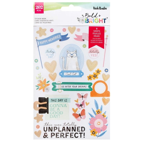 Vicki Boutin Bold And Bright Sticker Book-8 Sheets