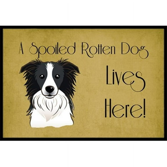 Carolines Treasures  Border Collie Spoiled Dog Lives Here Indoor & Outdoor Mat, 24 x 36 in.