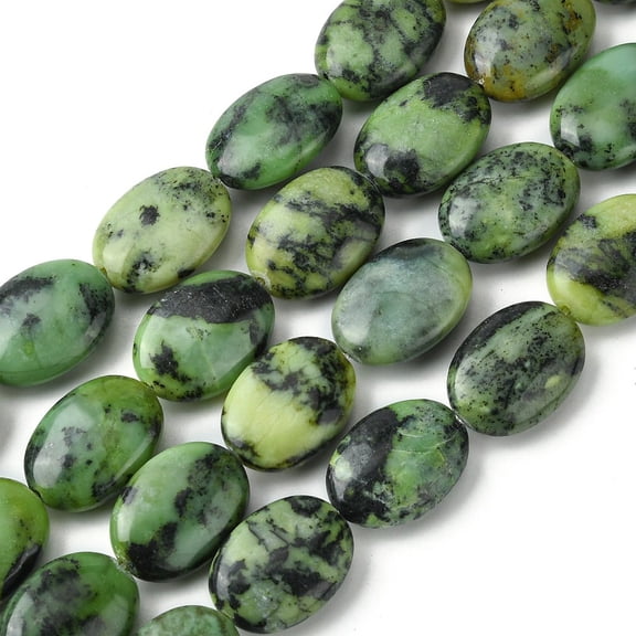 Natural Variscite Beads Strands Flat Oval 17.5~18x13~13.5x6~6.5mm Hole: 1mm about 23pcs/strand 15.75~15.87''(40~40.3cm) Variscite