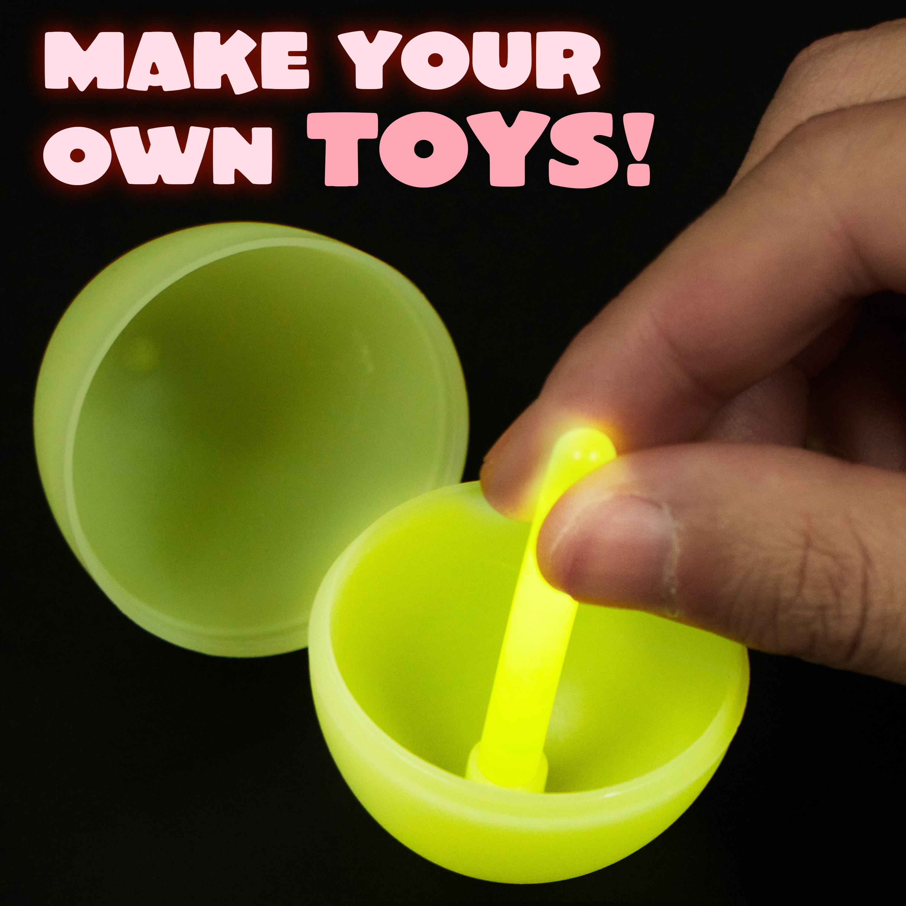 Joyfy 70 Pcs Easter Eggs Filled with Toys (35 Eggs & 35 Sticks),Easter Glowing Eggs Set for Kids,Easter Basket Stuffers Fillers Gift,Easter Eggs Hunt Game Party Favors
