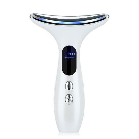 Facial and Neck Beauty Device, Skin Care Face Massager, Multifunctional 3 in 1 Light Therapy Face Sculpting Tool with Vibration, Thermal, Cooling, Microcurrent for Skin Care Routine at Home,White