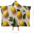 thumbnail image 2 of Lemon Pattern Hooded Blanket Soft Arctic Velvet Blanket Hoodie Wearable Blankets All Season Blankets for Bed, 2 of 6