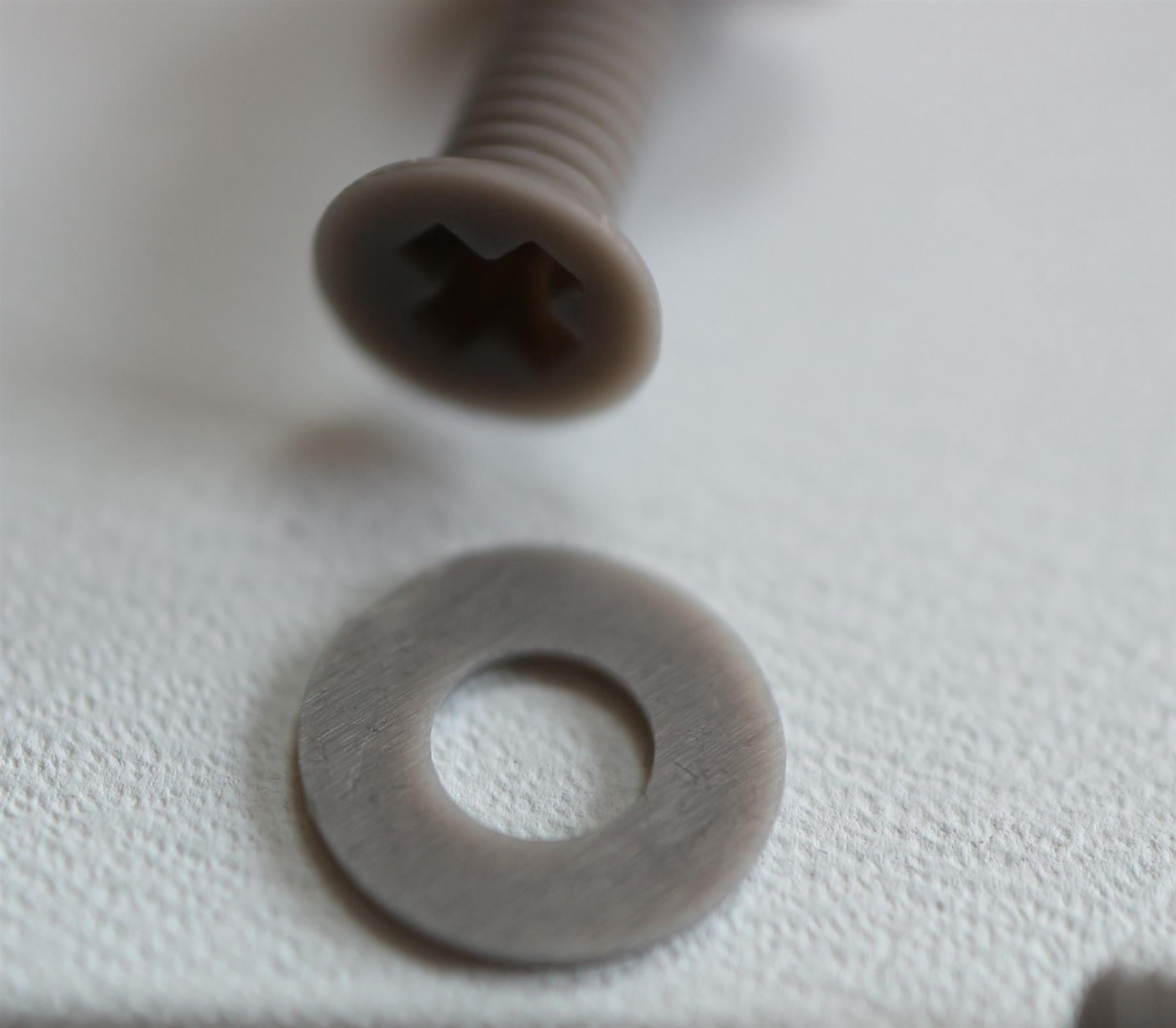 20 x Grey Countersunk Screws Polypropylene (PP) Plastic Nuts and Bolts, Washers, M3 x 20mm, Anti-Corrosion, Chemical Resistant, Gray, (3/32 x 25/32 in)