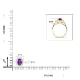 thumbnail image 4 of ANGARA Natural Princess Diana Inspired Amethyst Ring with Diamond Halo in 14K Yellow Gold for Women (Size-6x4mm) | February Birthstone, Anniversary, Jewelry Gift for Women | Natural Amethyst Ring, 4 of 9