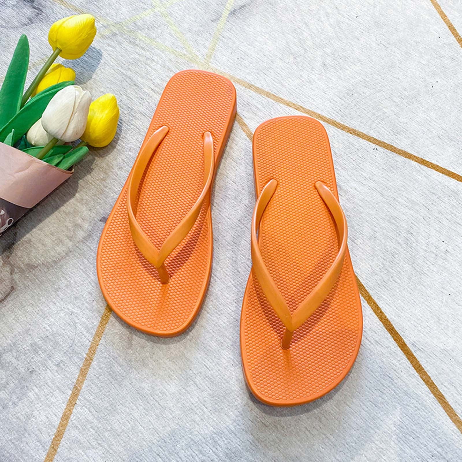 シューズ・サンダルその他 SLIM Women's Rubber Flip-Flops 4000030-5178 Amazon.com | Feelgoodz Womens Slimz Rubber Flip-Flops, Pearl