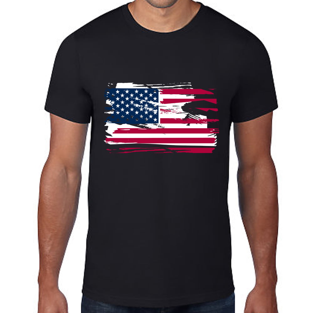 Mens American Flag Athletic T-Shirt Build Tactical Tee USA Top ...