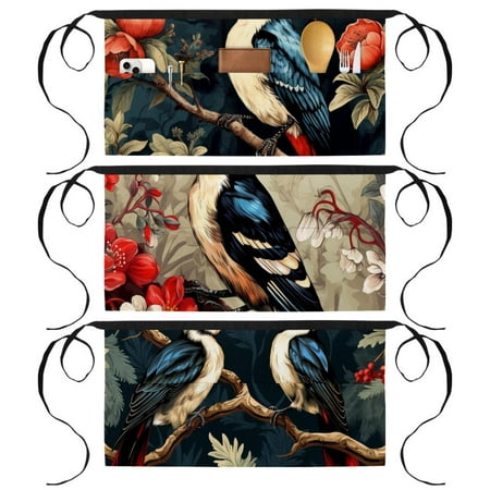 

Woodpecker 3-Pocket Printed Short Server Apron with Pockets