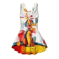 thumbnail image 5 of Uourmeti Abstract Cartoon Dog Print Girls Skirted One Piece Swimsuit - Quick Dry, Stretchy Swim Dress for Beach & Pool, Toddler to Teen Sizes, 5 of 8