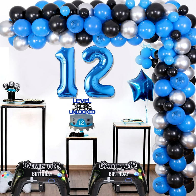 Video Game 12th Birthday Party Decorations for Boys, Level Up 12 Birthday  Decorations with Level 12 Unlocked Cake Topper Banner for Gaming Party 12