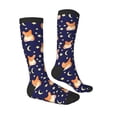 thumbnail image 4 of Lsque Corgi Lying With Moons And Stars Printed Crew Socks Men's Women's LightWeight Thin Casual Calf Socks ,Knee High Socks,Cotton Socks, 4 of 9