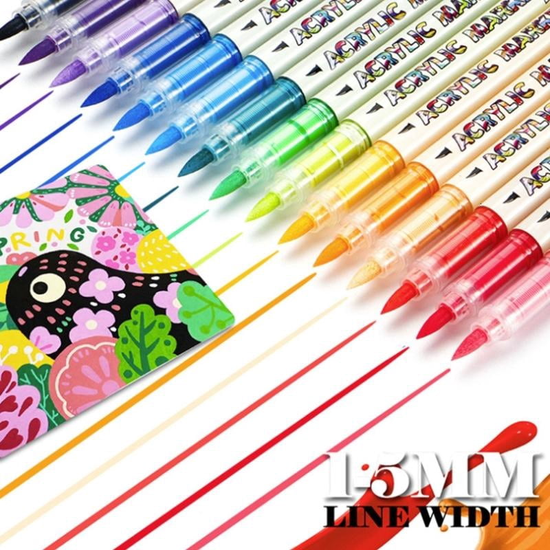 CEORPER Acrylic Marker Brush Tip for Card Making Painting on Paper Wood Canvas