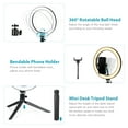thumbnail image 3 of Lampe de Bureau LED 10.2 3200K-5500K Dimmable Lampe de Caméra 3 Modes d'Éclairage 10 Niveaux de Luminosité Réglable Adaptée pour Diffusion en Continu en Direct, Selfies, Maquillage, Vidéos YouTube, Vlogging, Photographie, 3 of 8