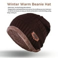 thumbnail image 3 of IPOW Winter Beanie Hat Scarf Set Warm Knit Hat Thick Knit Skull Cap For Men Women Kids (Coffee), 3 of 6