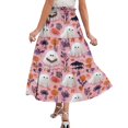 thumbnail image 6 of Womens Casual Elastic Waist Drawstring Midi Skirt Halloween Print Vacation Style A Line Flared Skirt With Pockets, 6 of 6