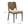 thumbnail image 5 of Billie Dining Chair Set of 2, Beige Fabric Seat, Brown Hardwood Frame, 5 of 6