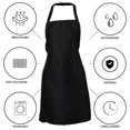 thumbnail image 3 of Delantales ajustables con bolsillos, delantal para mujeres, hombres, cocina, chef, 3 of 5