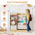 thumbnail image 4 of Gymax Kids Bookshelf w/ Full-Length Mirror 4-Tier Sling Shelves & Fabric Drawer Natural, 4 of 10