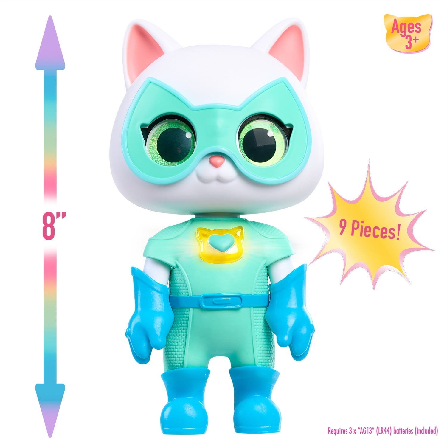 Disney Junior SuperKitties Cat-Tastic Transforming Bitsy - Interactive Electronic Toy for Kids, Ages 3 and Up