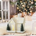 thumbnail image 5 of Clearance Under $20 White Christmas Houses Light Up Ceramic Miniature Christmas Village Houses Accessories LED Lighted Tabletop Paintable House Figurines Battery Operated DIY Home Decor Gift White, 5 of 6