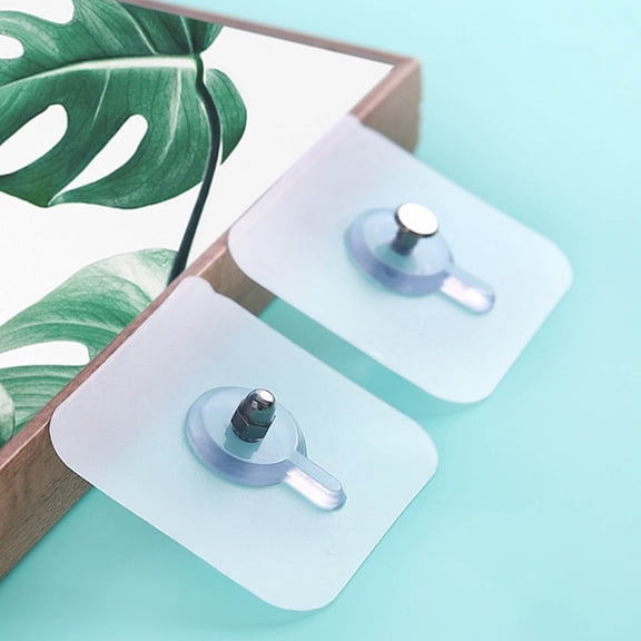 Adhesive Wall Hooks Heavy Duty Picture Hanging Strips Damage Free Mounting for Photos Frames Mirrors Tiles Glass