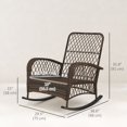 thumbnail image 2 of Outdoor Wicker Rattan Rocking Chair with Thick Black Cushions, Heavy-Duty Steel Frame Patio Rocker for Garden, Backyard, Porch and Conservatory, 29.5"W x 38.6"D x 35.8"H, 2 of 7
