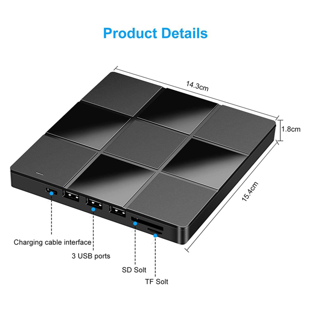Lecteur Optique Multifonction Externe USB Ordinateur Lecteur DVD Enregistreur Externe Ultra-Mince