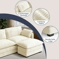 thumbnail image 6 of Asofer 110.2" L Shaped Sofa Couch, Modular Comfy Chenille Deep Seat Sofa with Movable Ottoman for Living Room, Apartment, Beige, 6 of 12
